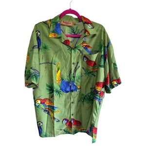 Deco'llection Int Barbados Mens XL Floral Terivoile Shirt, Short Sleeve‎